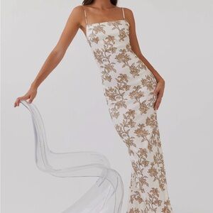 Peppermayo Lara Satin Maxi Dress - Hazel Bloom